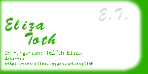 eliza toth business card